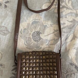 NAF NAF Studded Chocolate Crossbody Bag